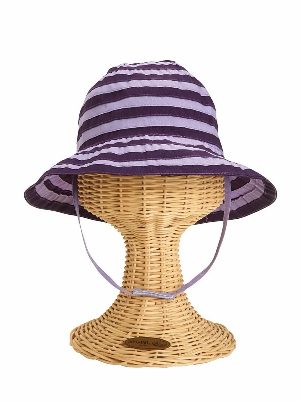 San Diego Hat Company Girls 2-4 years Striped Lavender & Deep Purple Bucket Hat